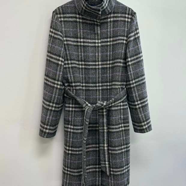 버버리 이태리 노바체크 하이넥 코트