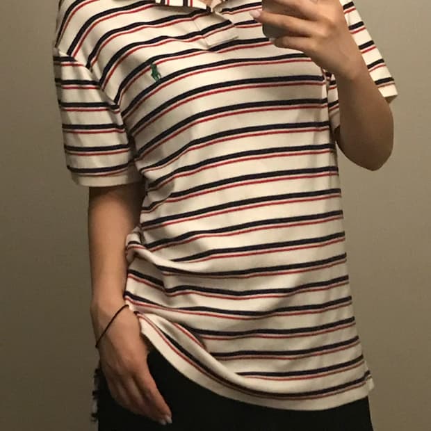 폴로 스트라이프 카라 반팔