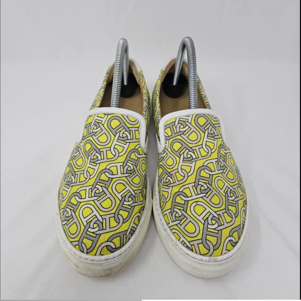 정품 에르메스 옐로우 패턴 슬립온 40