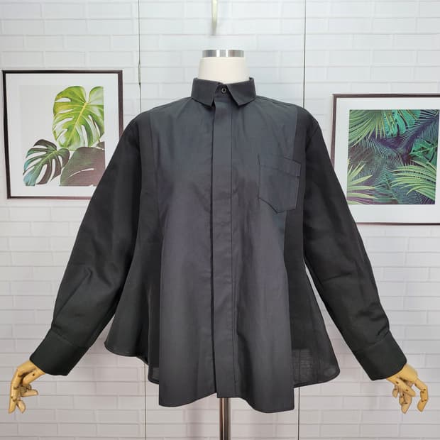2024년 사카이 블랙 긴팔 셔츠 블라우스 1사이즈 새상품급