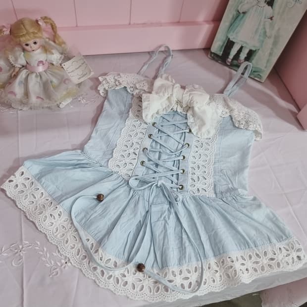 리즈리사(LIZ LISA) 연청 레이스 코르셋 탑