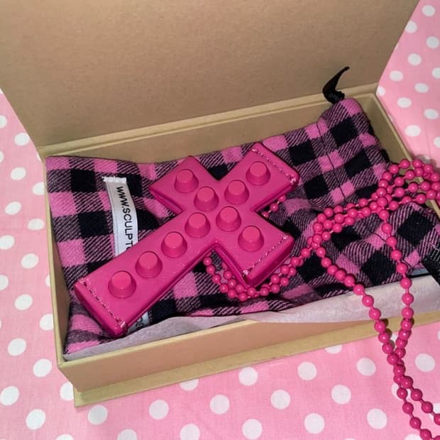 스컬프터 카드지갑 핑크