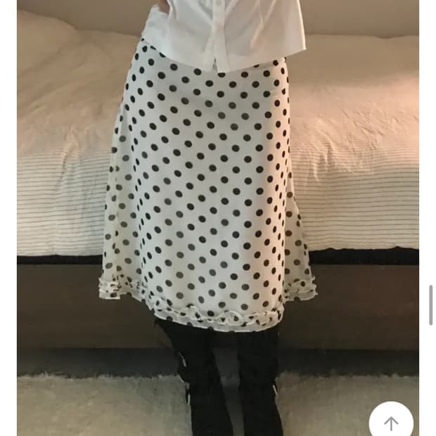 미디 도트 스커트