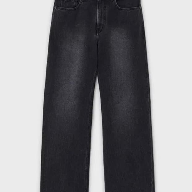 벨리에 트루와이드 데님 팬츠 워시드 블랙 xs(28) 사이즈
