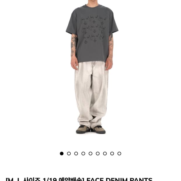 위캔더스 FACE DENIM PANTS(S.GREY) / L사이즈