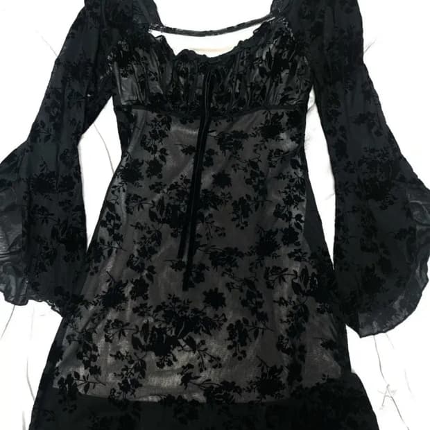 쉬폰 벨벳 고스로리 원피스