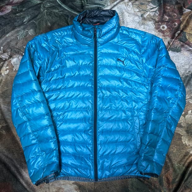 푸마 빈티지 스카이블루 경량숏패딩 L