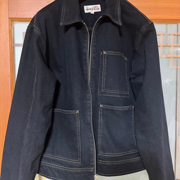 스투시 데님 집 워크자켓 사이즈 L 판매