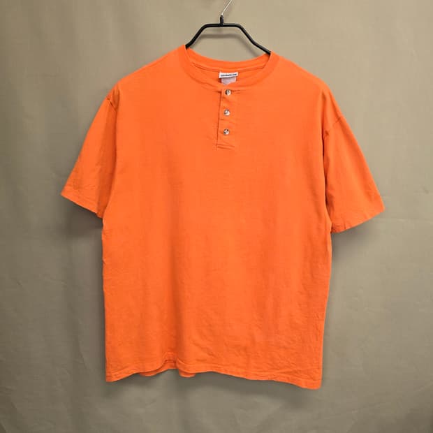 90s USA 싱글스티치 헨리넥 반팔티
