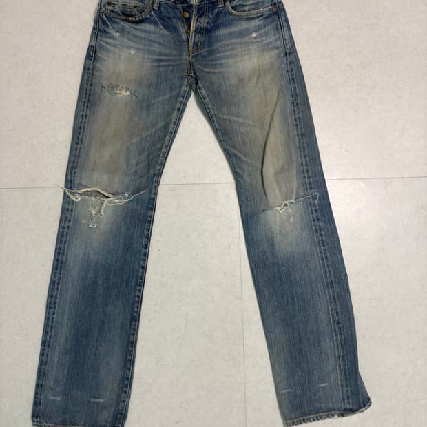 hystericglamour studded distressed denim