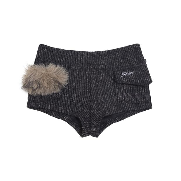 Hillda Fur Knit Short [Black]