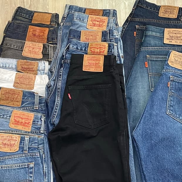 Levis 데님 셀비지 청바지