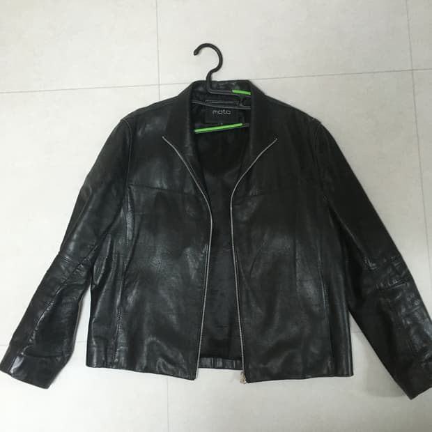 하이넥 레더 자켓