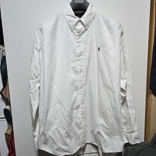 폴로 랄프로렌 블레이크핏 화이트 코튼 셔츠 L(XL) 105 110