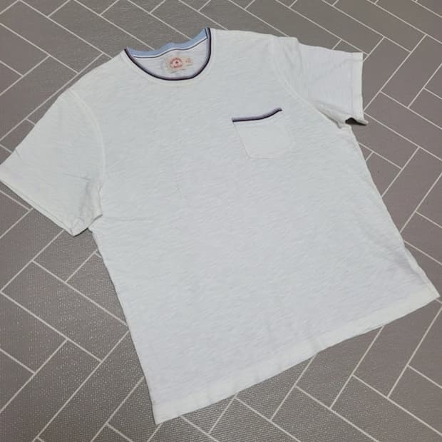 브룩스브라더스 배색 포켓 코튼 반팔 XL