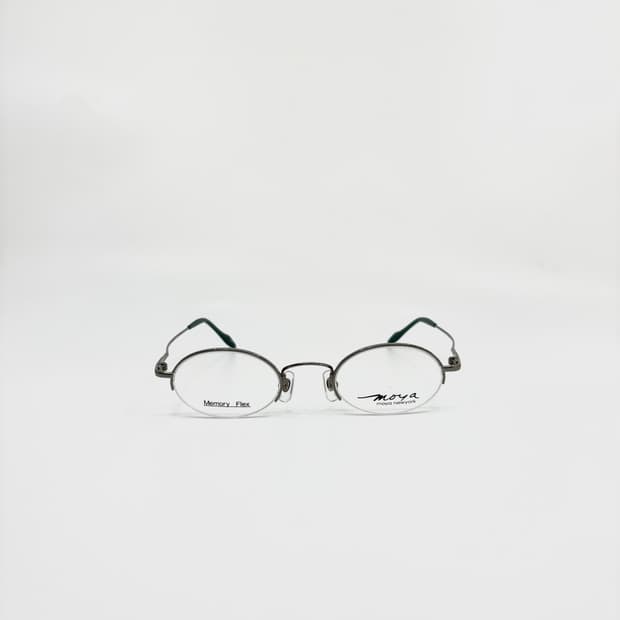 Moya newyork 빈티지 실버 y2k 반무테 메탈 안경 프레임