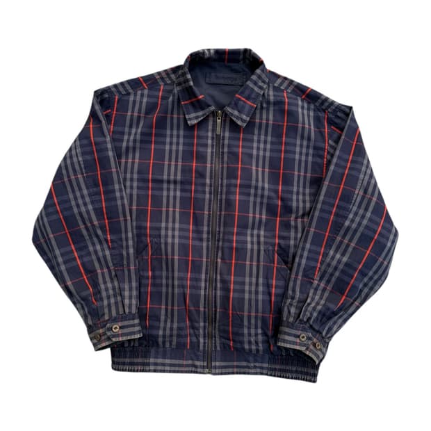 90s Burberry 버버리 리버시블 노바체크 블루종