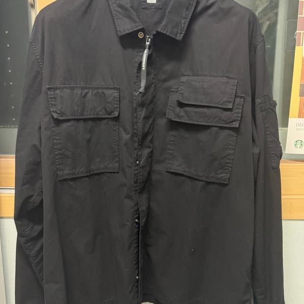 CP컴퍼니 코튼 블랙 포켓 오버셔츠(XL)