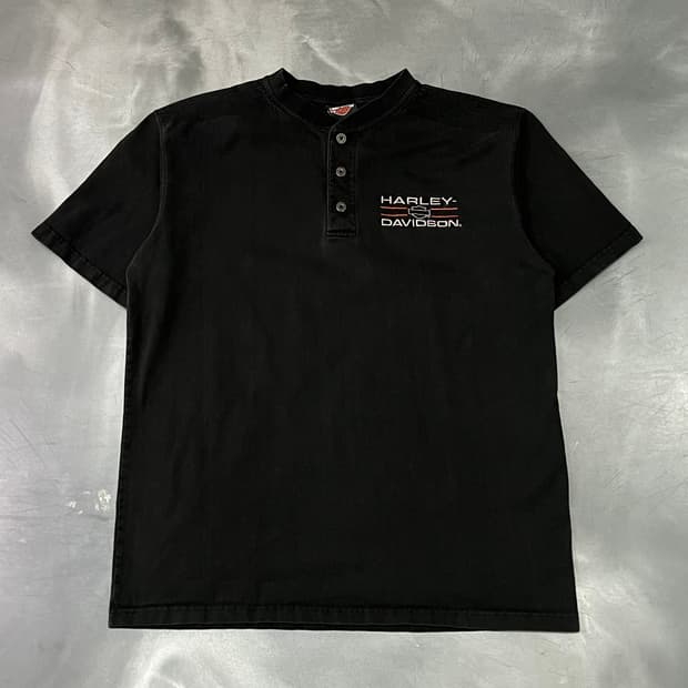 할리데이비슨 자수로고 헨리넥 반팔티 y15701