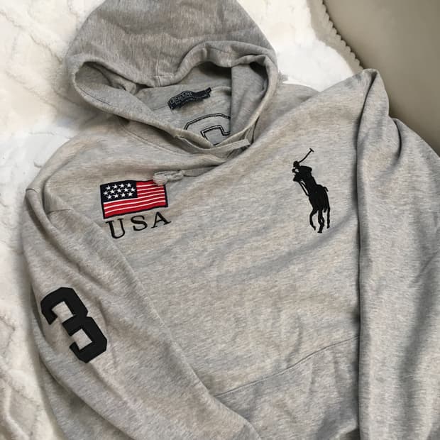 폴로 빅포니 성조기 후드티