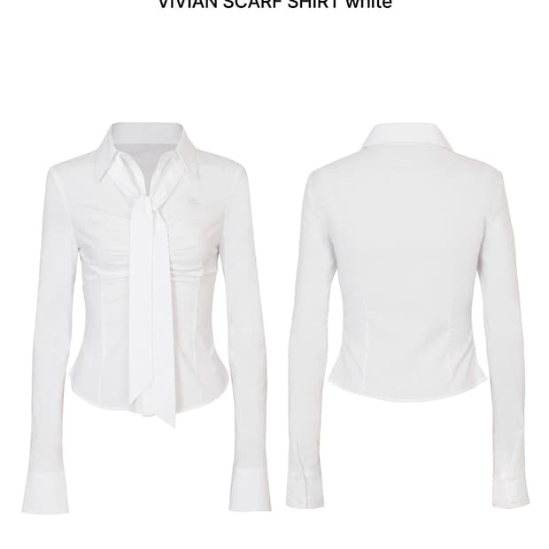페인오어플레져 비비안 스카프 셔츠 흰색 M