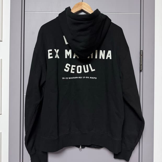 데우스 엑스 마키나 후드 집업 L 프린트 블랙