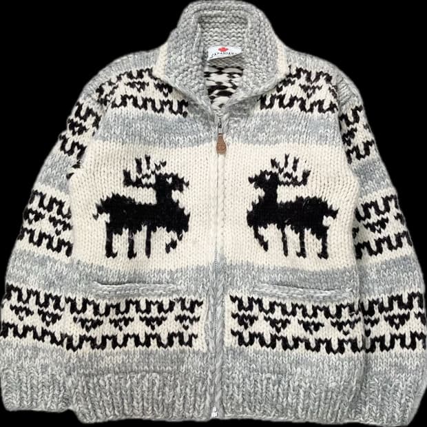 캐나다산 코위찬 니트 집업