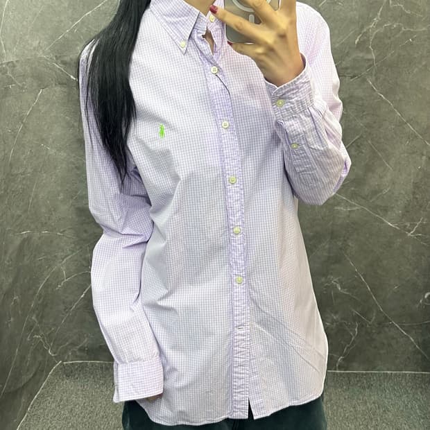 폴로 체크 긴팔 셔츠 s325