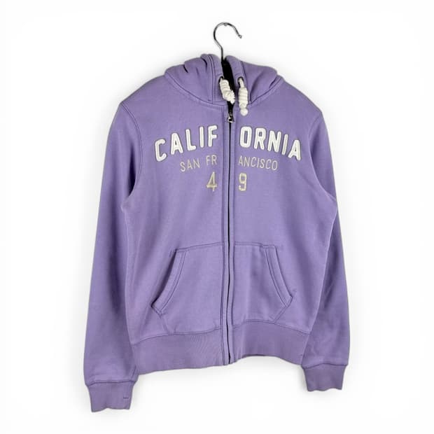 (M) 후아유 패치로고 후드집업 연보라