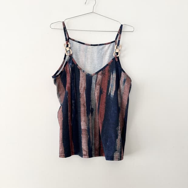 Gold button vertical pattern sleeveless