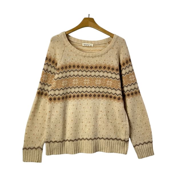 [SM2] 사만사모스2 모리걸 페어아일 도트디테일 니트