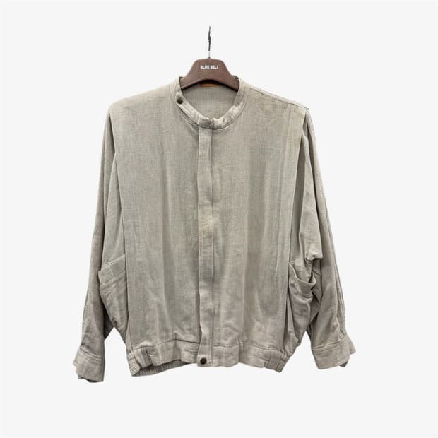 LANCEL 랑셀 스탠드카라 코튼자켓 카라스냅 멀티포켓 디테일 아이보리