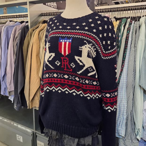 POLO 폴로 네이비 노르딕니트💯 