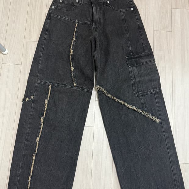 노운 언밸런스 와이드 데님팬츠