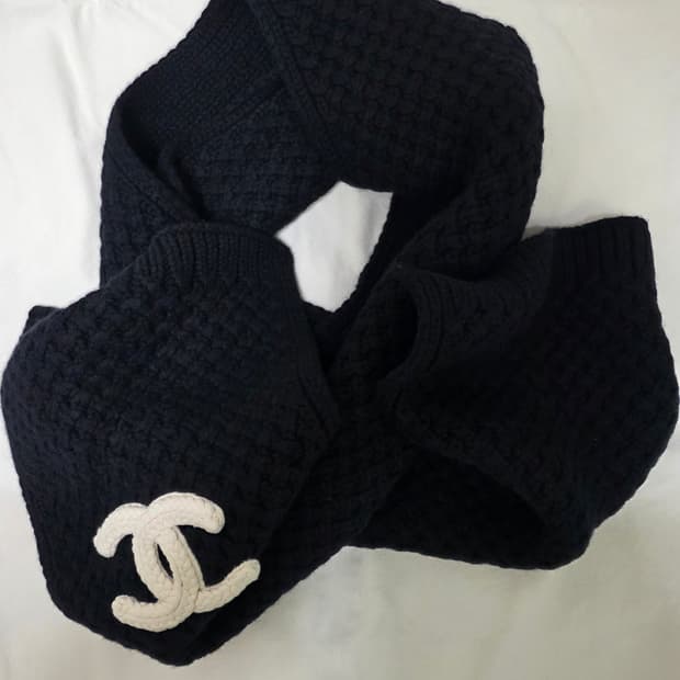 샤넬 캐시미어 로고 머플러 정품