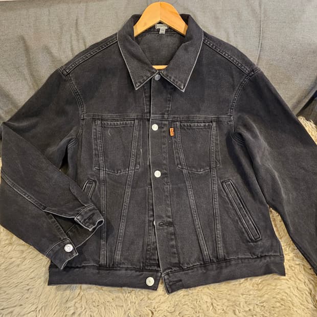 L 올리브 드랩 서비스 흑청자켓