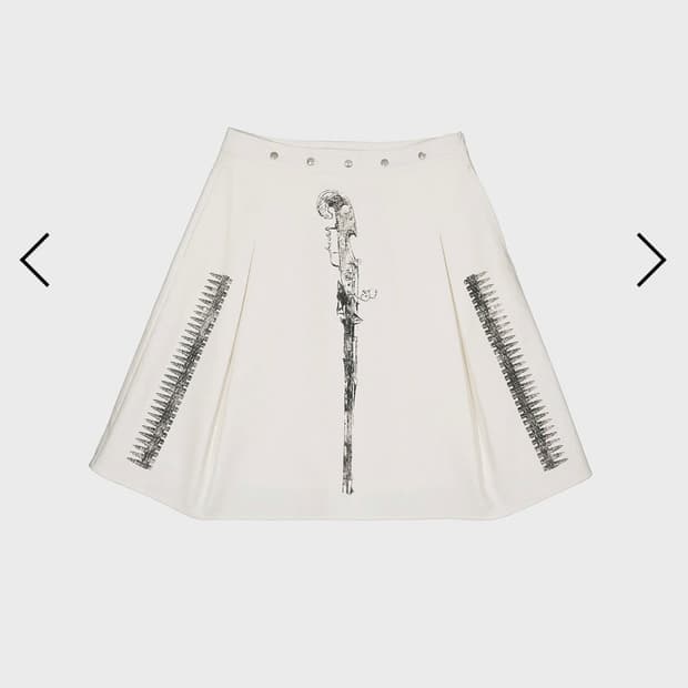 데어드 건 프린트 트윌 스커트 