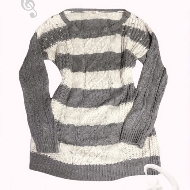 쿠앤크맛 큐빅 진주 디테일 은사펄 꽈배기 니트 유넥 원피스 