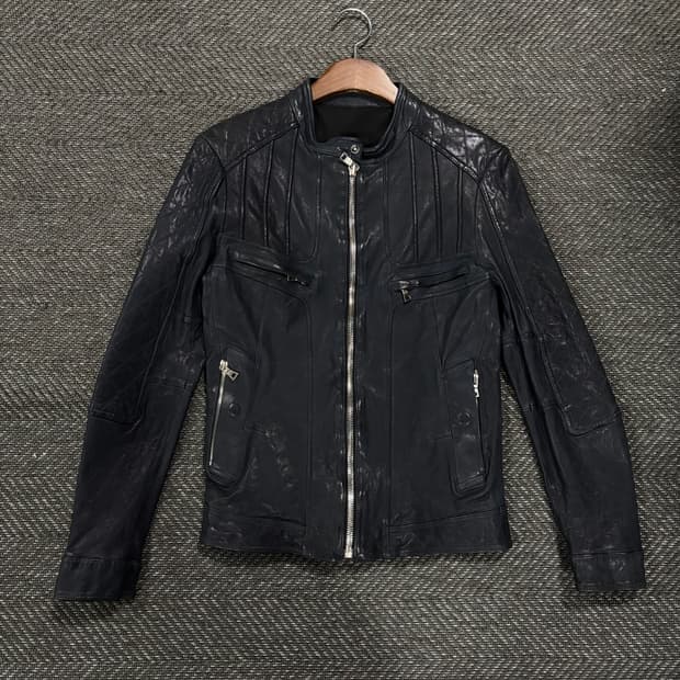 급처 이태리 슬림 크로스 베지터블 램스킨 자켓