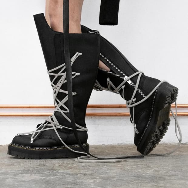 rick owens x dr martens lace up boots