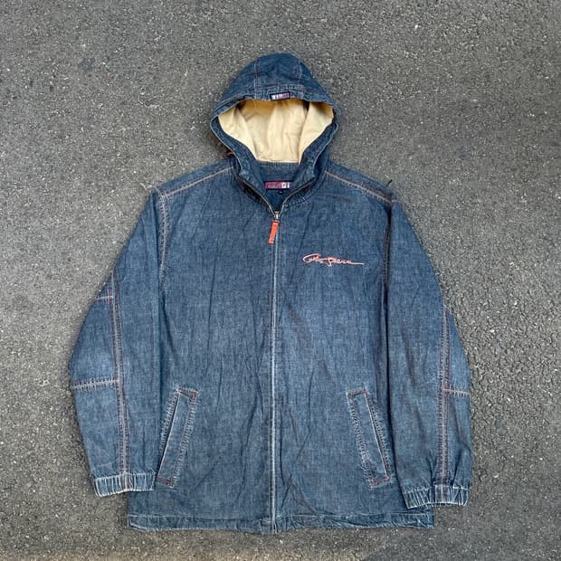 90s VTG GIA 올드스쿨 힙합 스케이터 후드 데님 자켓 105