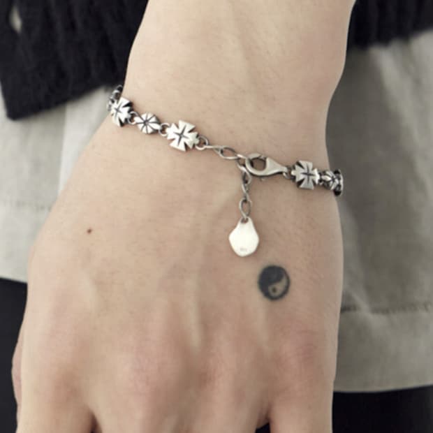 폴리테루 925 실버 브라이슬릿 001 크로스 하나비