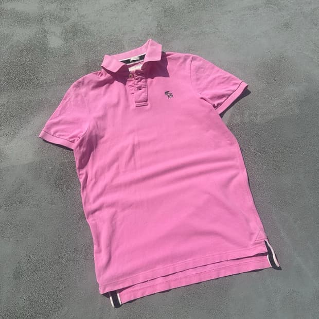 [M] 아베크롬비 핑크 순록 카라 반팔티