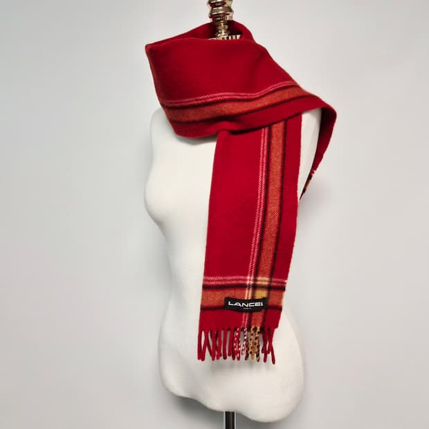 란셀 레드 울 앙고라 머플러 