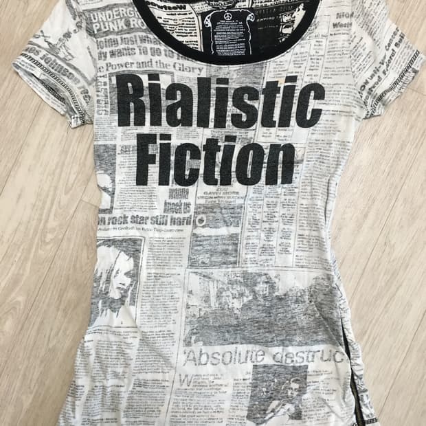 vintage lettering reversible tee