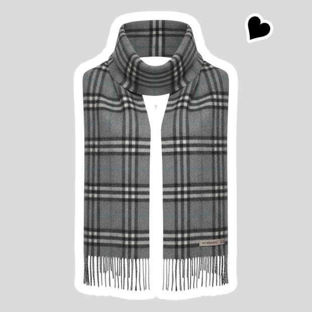 정품 신형 버버리 노바체크 캐시미어 그레이 머플러