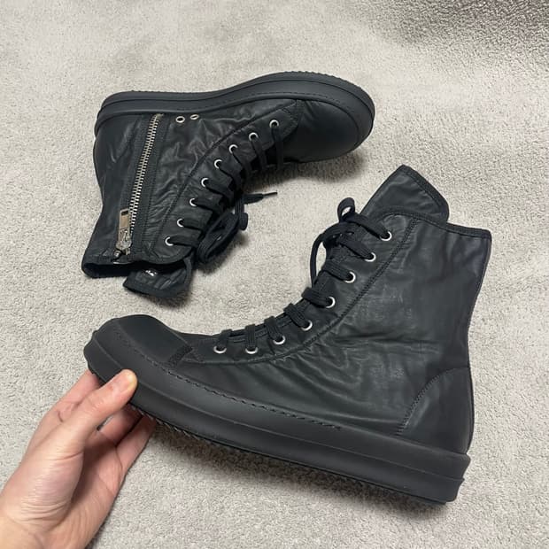 41) 릭오웬스 다크쉐도우 블랙 나일론 라몬즈 하이탑