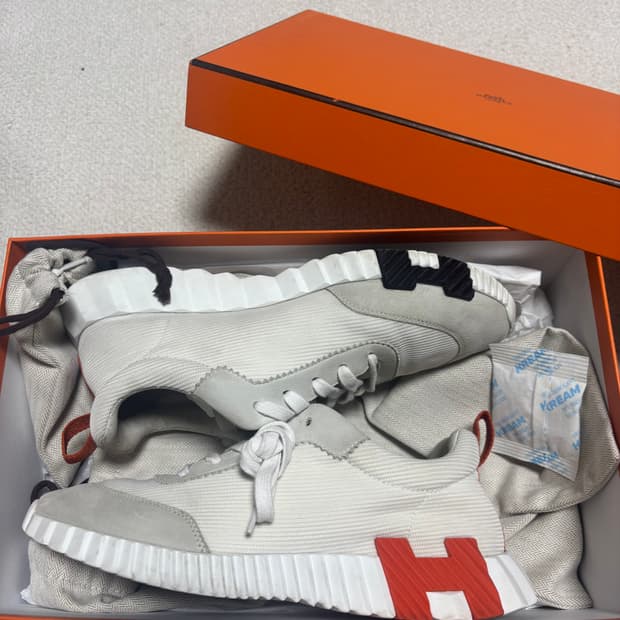 에르메스 화이트 오렌지 바운싱 스니커즈 41사이즈