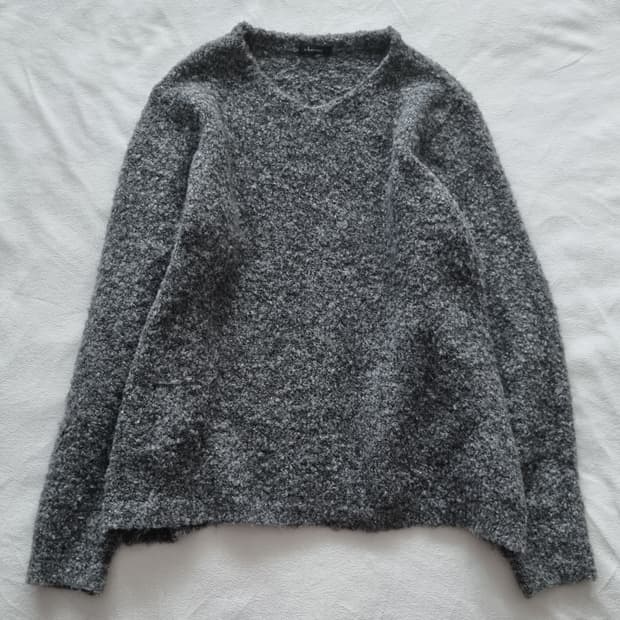 빈티지 모리걸 하구미 그레이 니트