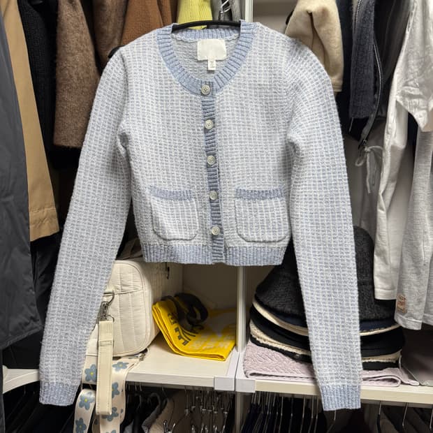 H&M 연블루 트위드가디건